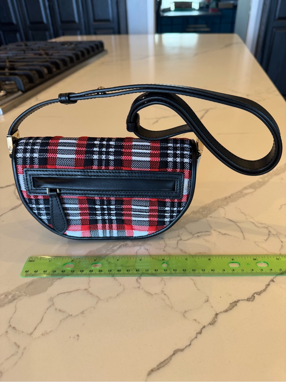 Burberry Red Black White Plaid Mini Shoulder Bag - Picture 2 of 12